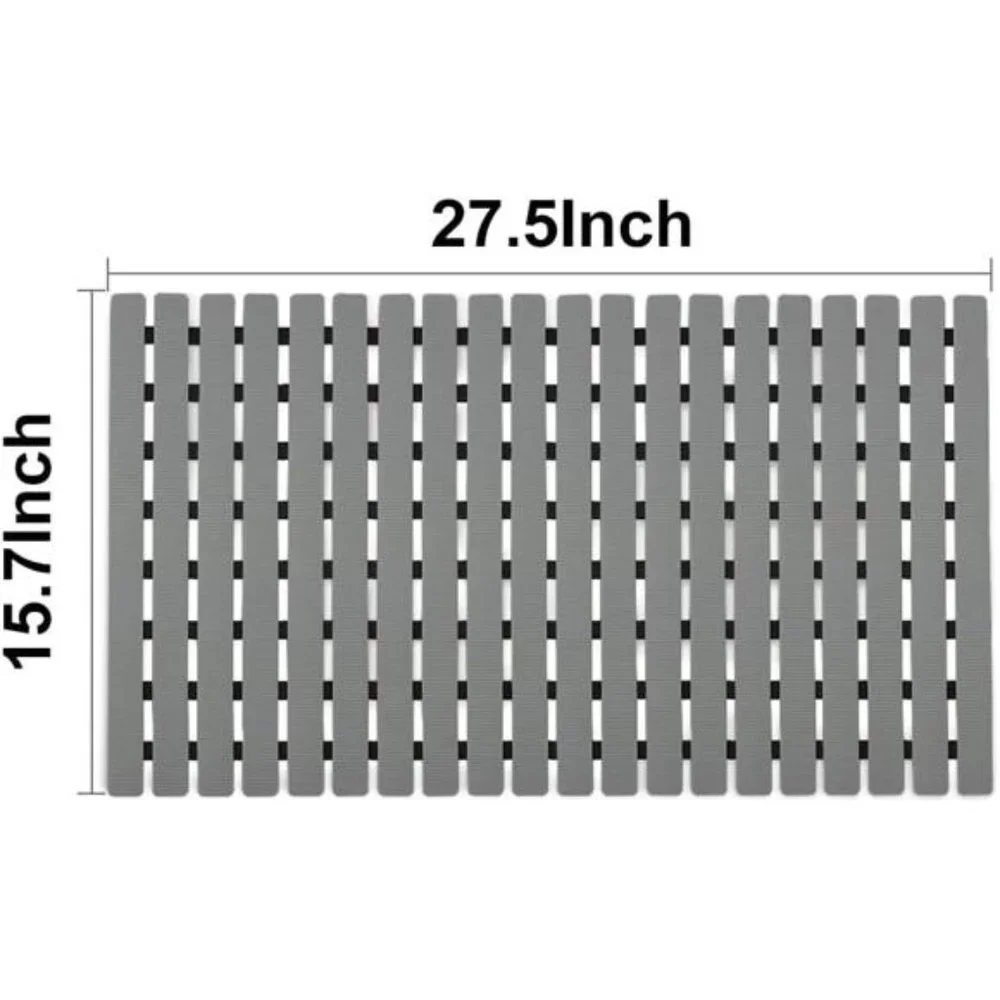Shower Mat Non Slip Bathtub Mat with Suction Cups and Drain Holes 27.5x15.7 Inch